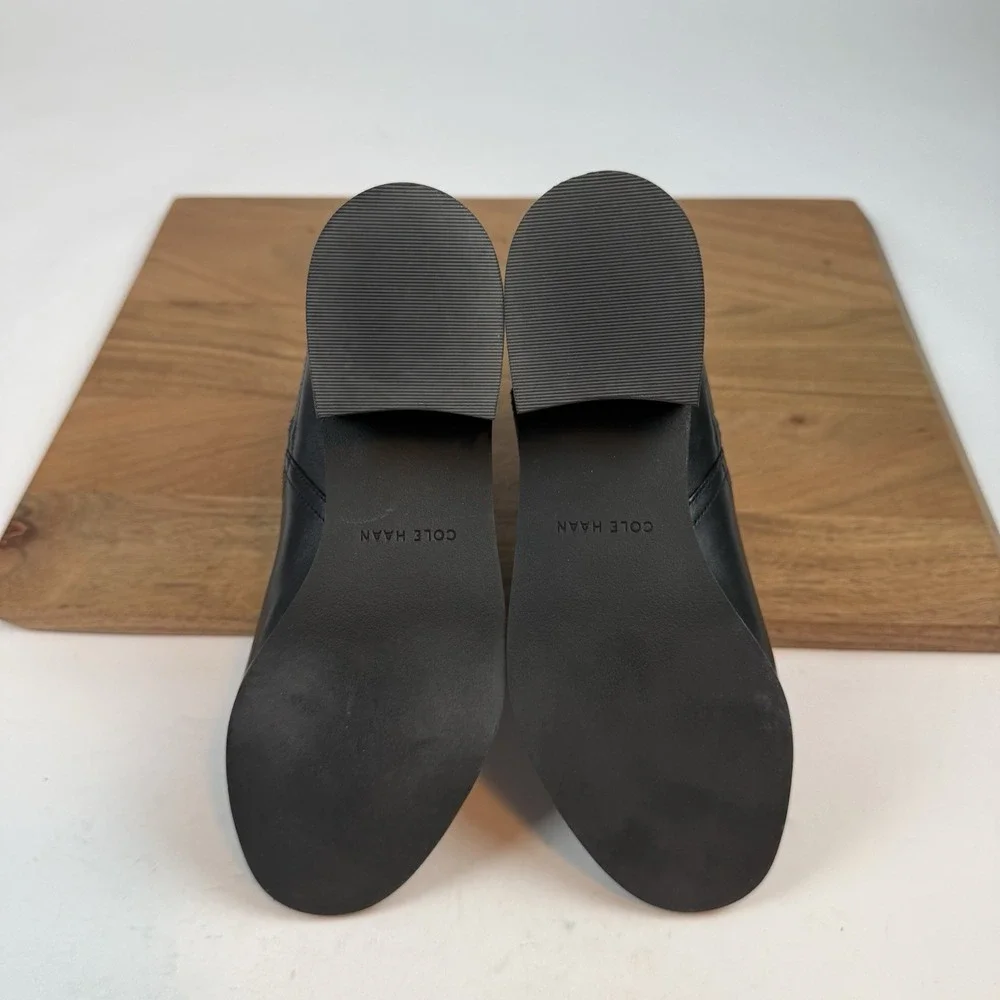 New Womens Cole Haan Thayer Buckle Ankle Black Boots Shoes Size 6 B‎